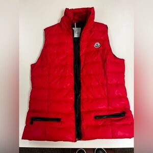 Red Puffer Jacket with Black Zipper